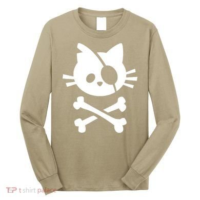 Pirate Cat Skull Cat Long Sleeve Shirt