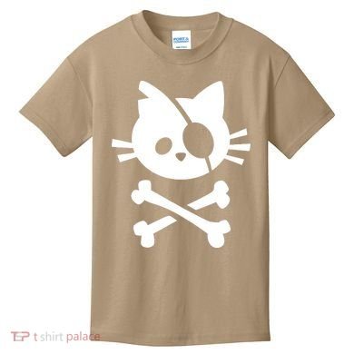 Pirate Cat Skull Cat Kids T-Shirt