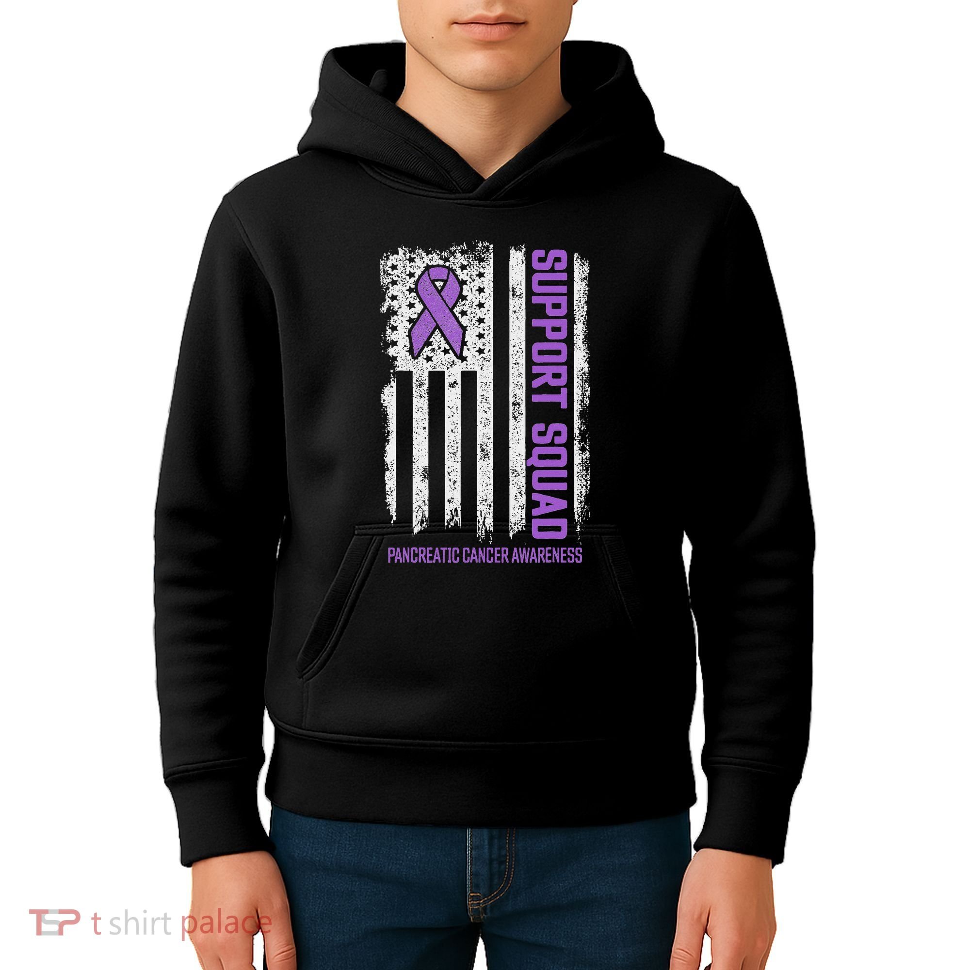 Pancreatic Cancer Support Squad Pancreatic Cancer Awareness Kids Hoodie