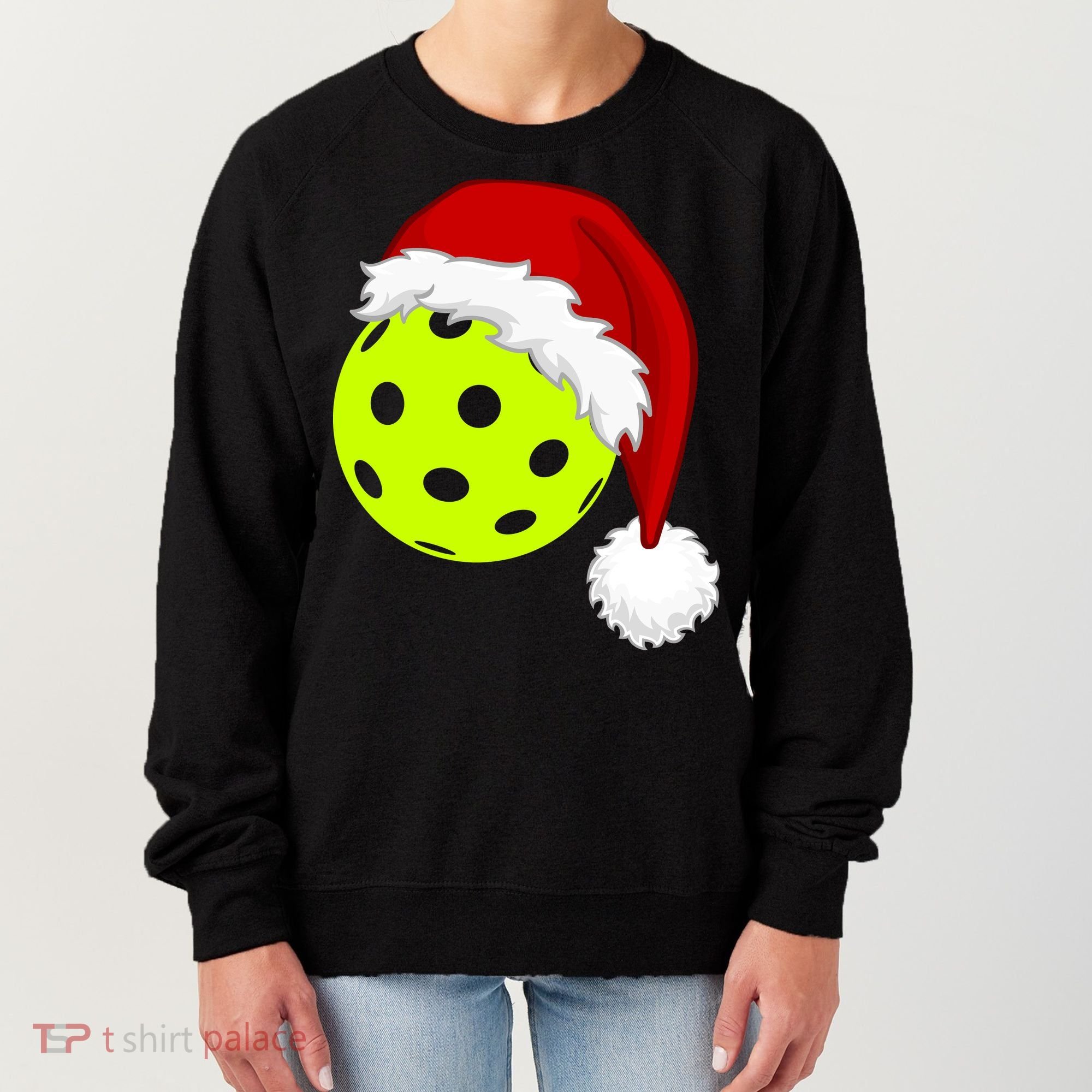 Pickleball Christmas Sana Hat Women's Sweatshirt