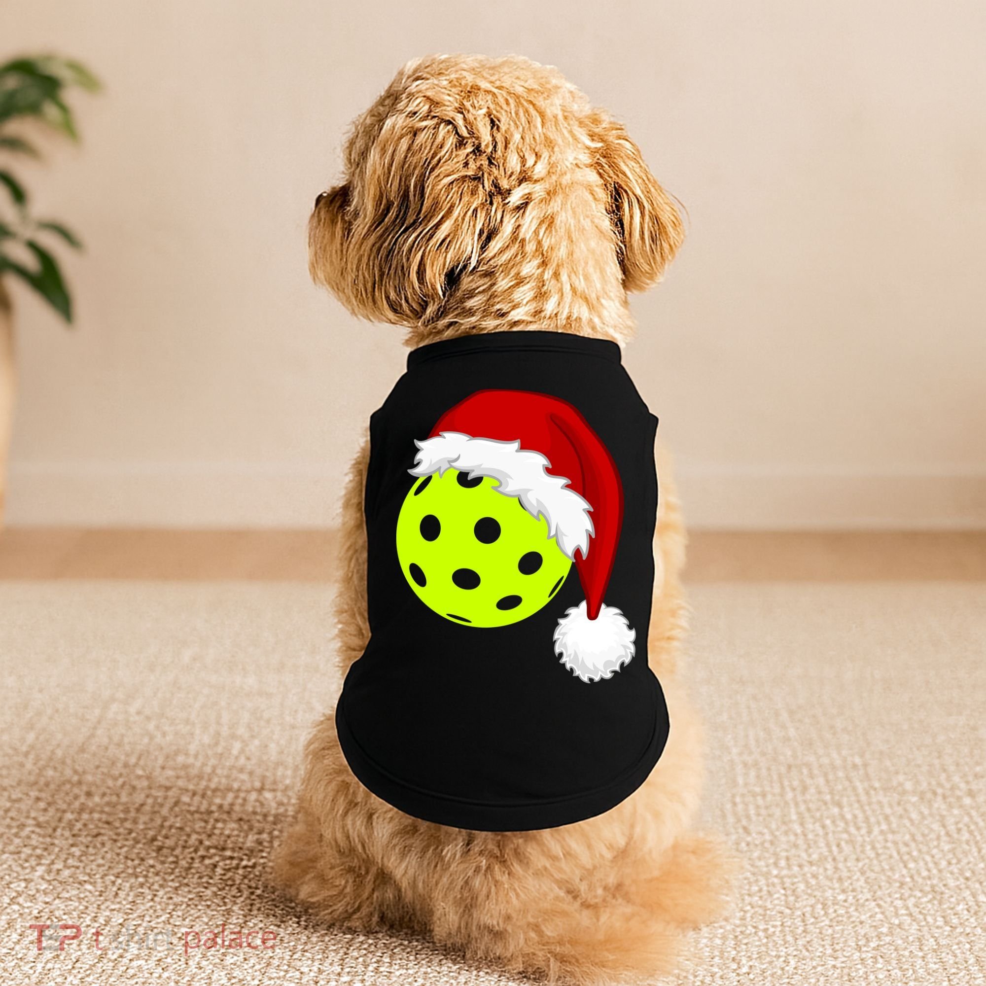 Pickleball Christmas Sana Hat Doggie Tank