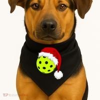 Pickleball Christmas Sana Hat USA-Made Doggie Bandana thumb 1