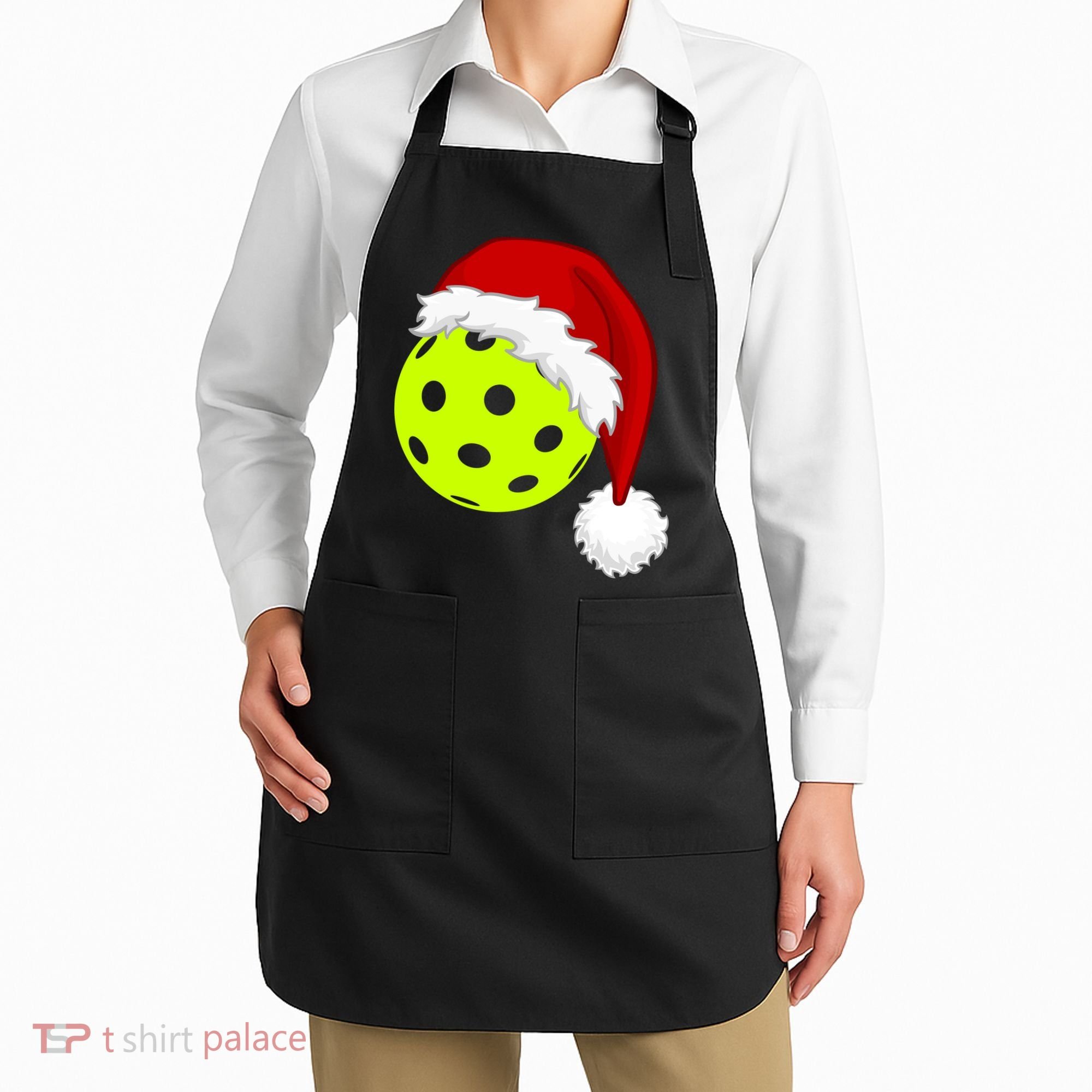 Pickleball Christmas Sana Hat Apron