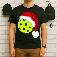 Pickleball Christmas Sana Hat T-Shirt thumb 6