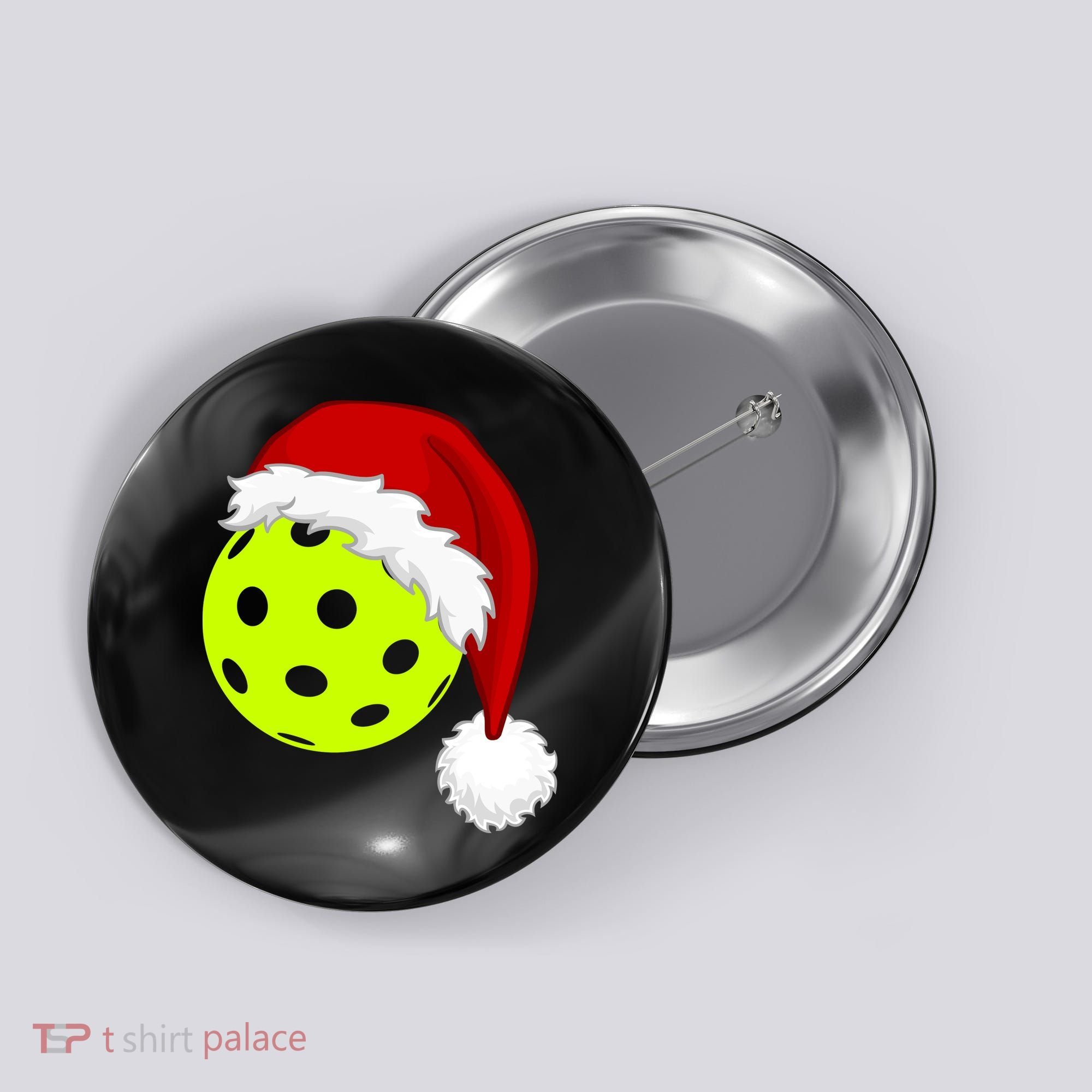 Pickleball Christmas Sana Hat Button