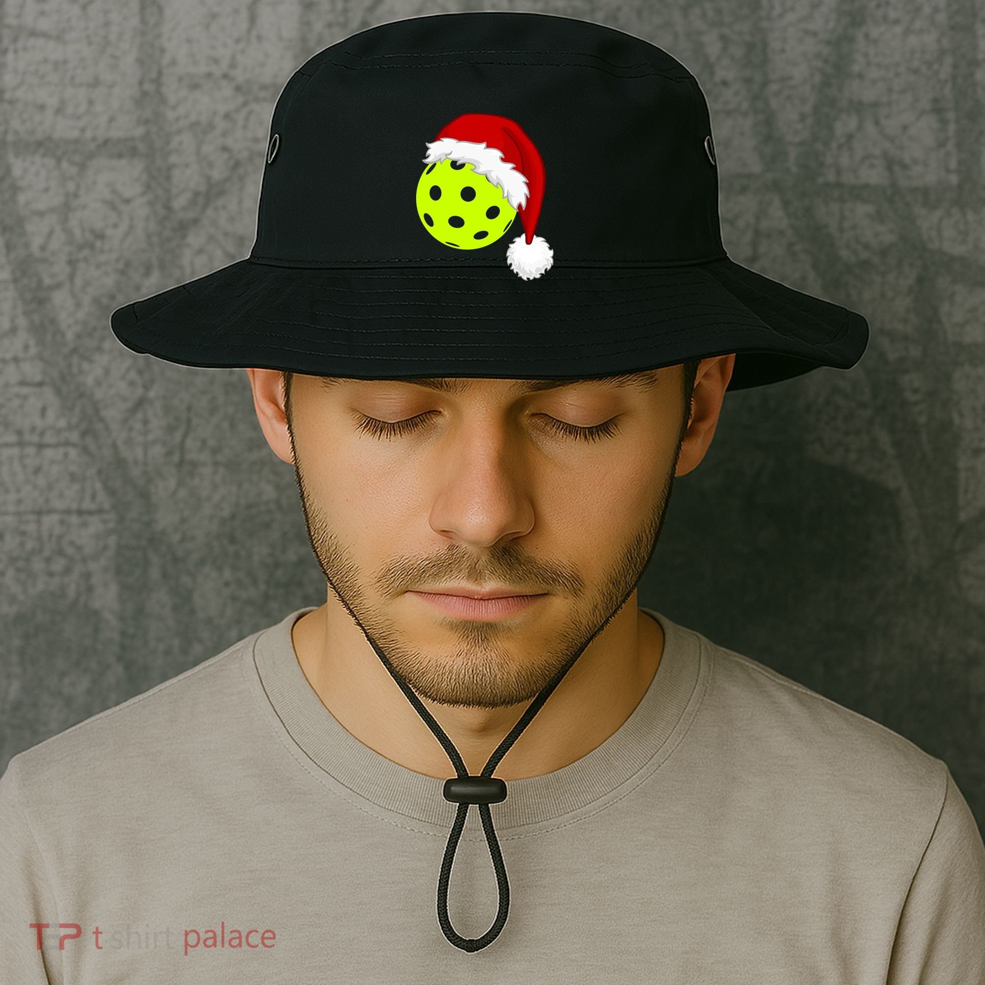 Pickleball Christmas Sana Hat Bucket Hat