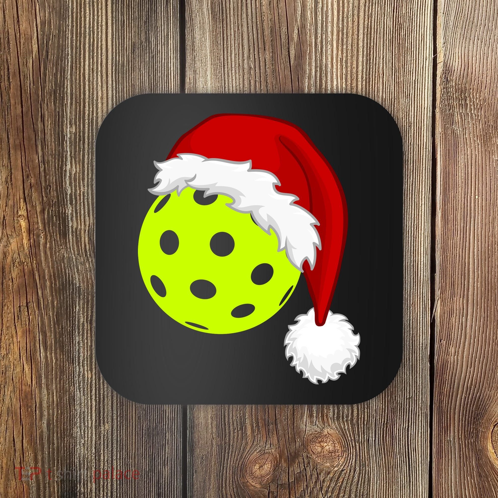 Pickleball Christmas Sana Hat Coaster