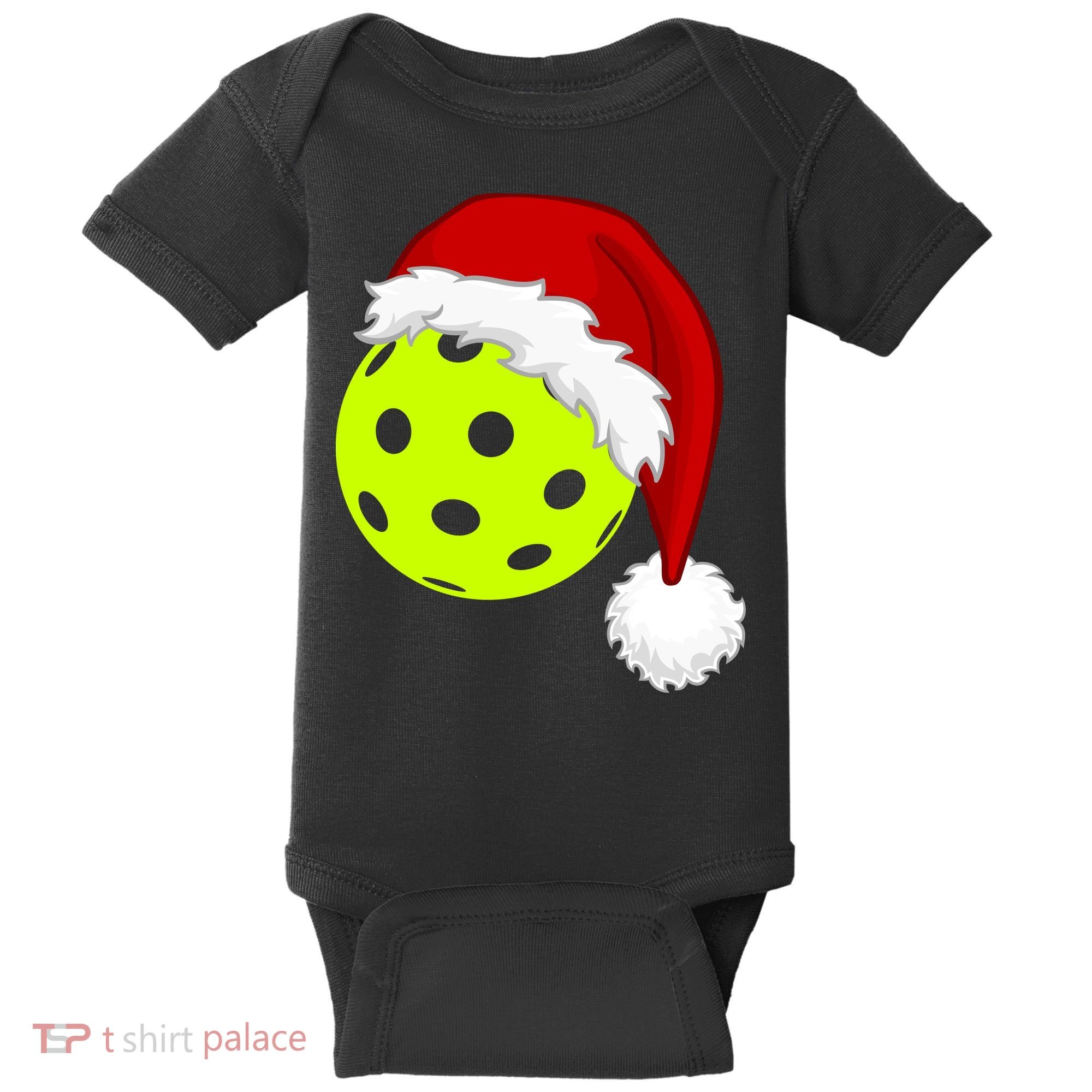 Pickleball Christmas Sana Hat Baby Bodysuit