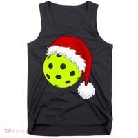 Pickleball Christmas Sana Hat Tank Top thumb 0