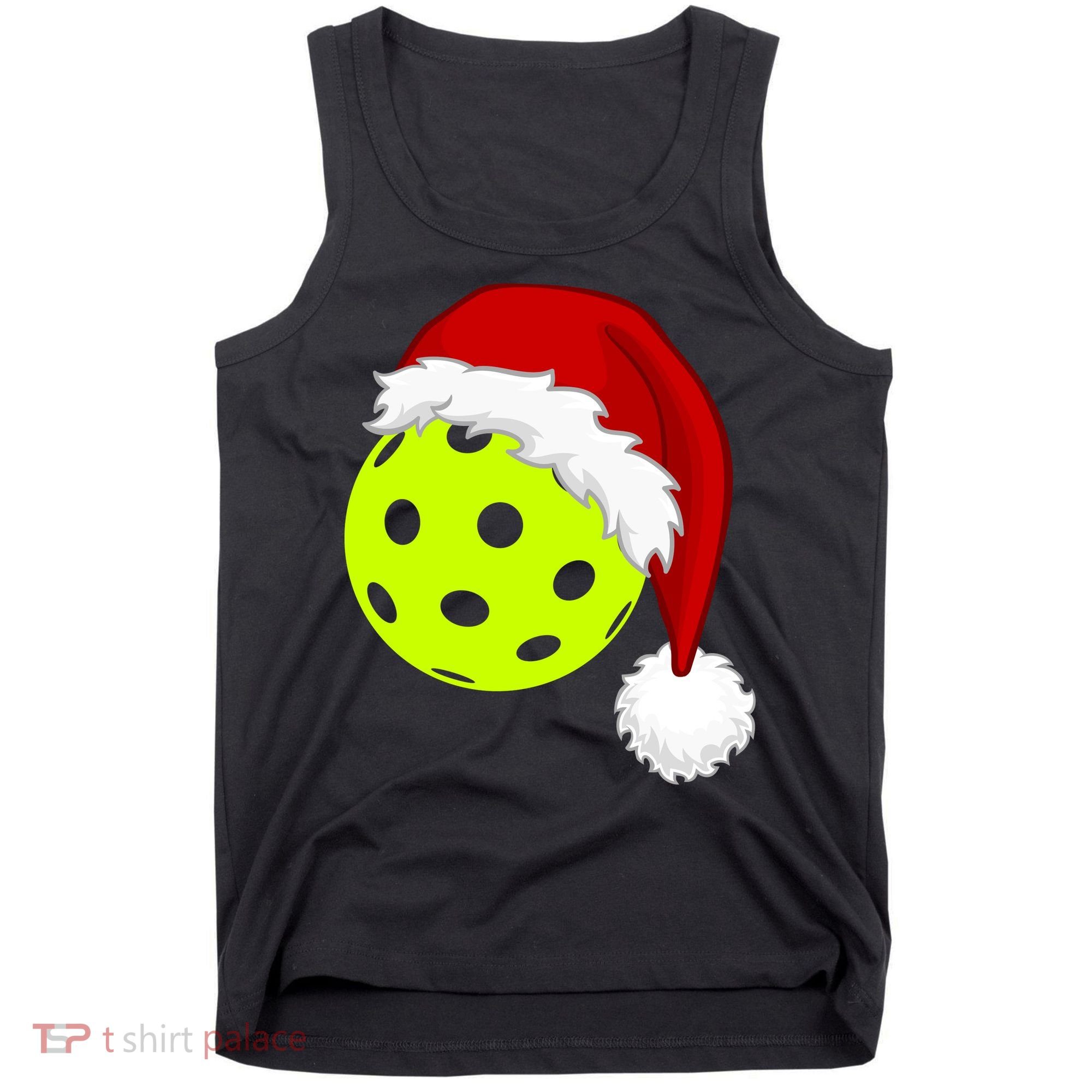 Pickleball Christmas Sana Hat Tank Top