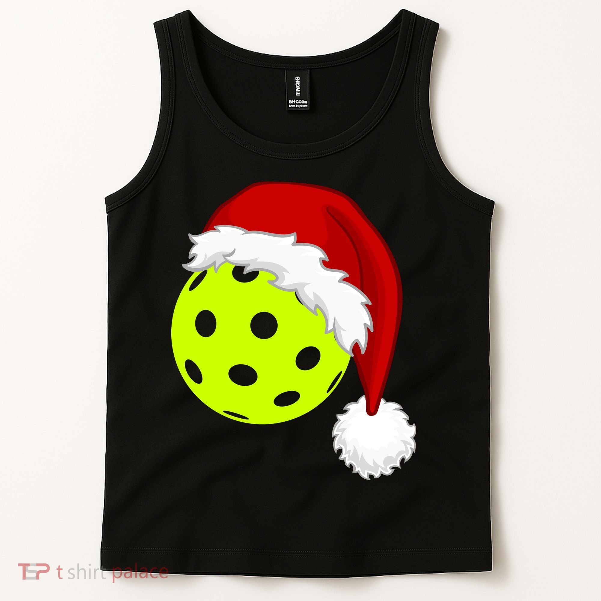 Pickleball Christmas Sana Hat Tank Top