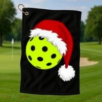 Pickleball Christmas Sana Hat Golf Towel thumb 1