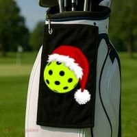 Pickleball Christmas Sana Hat Golf Towel thumb 2