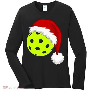 Pickleball Christmas Sana Hat Women's Long Sleeve Shirt