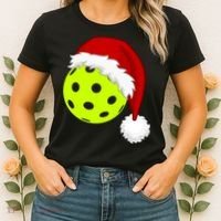 Pickleball Christmas Sana Hat Women's T-Shirt thumb 2