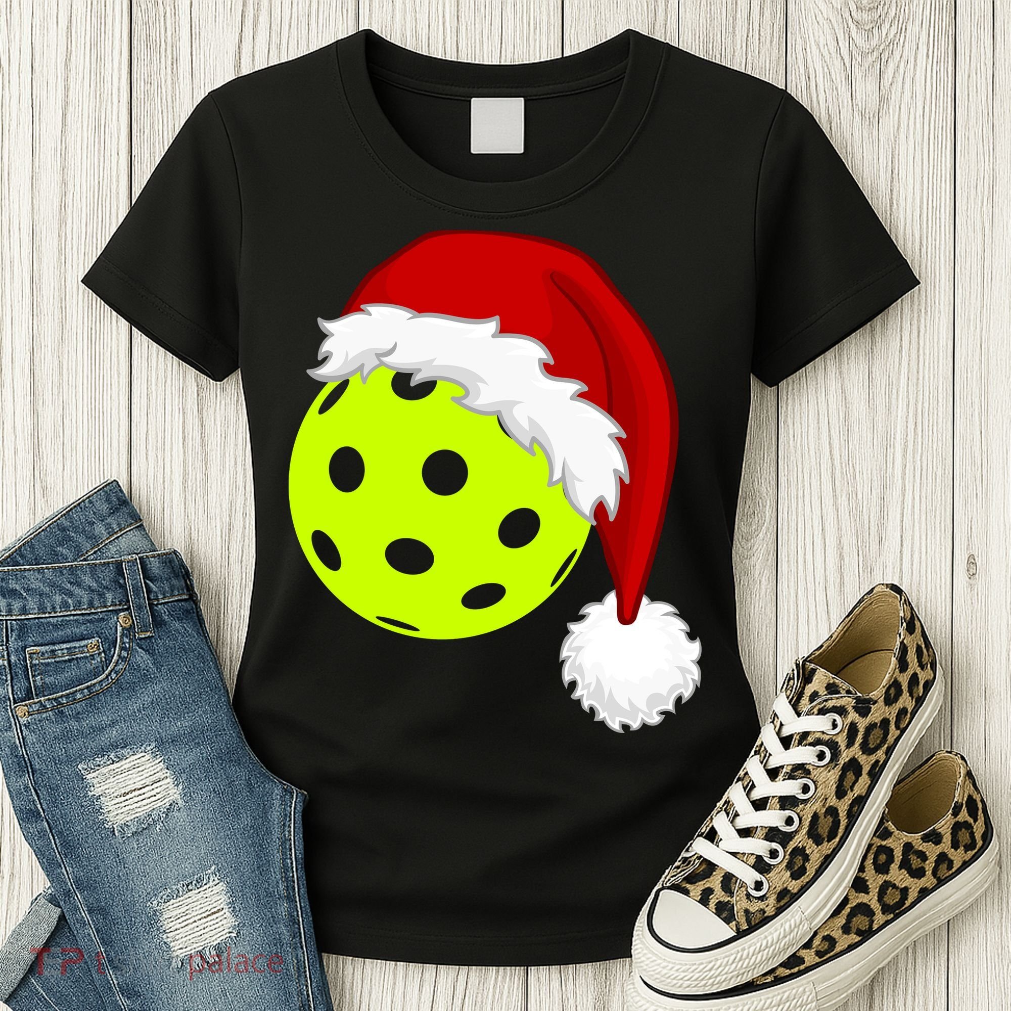 Pickleball Christmas Sana Hat Women's T-Shirt