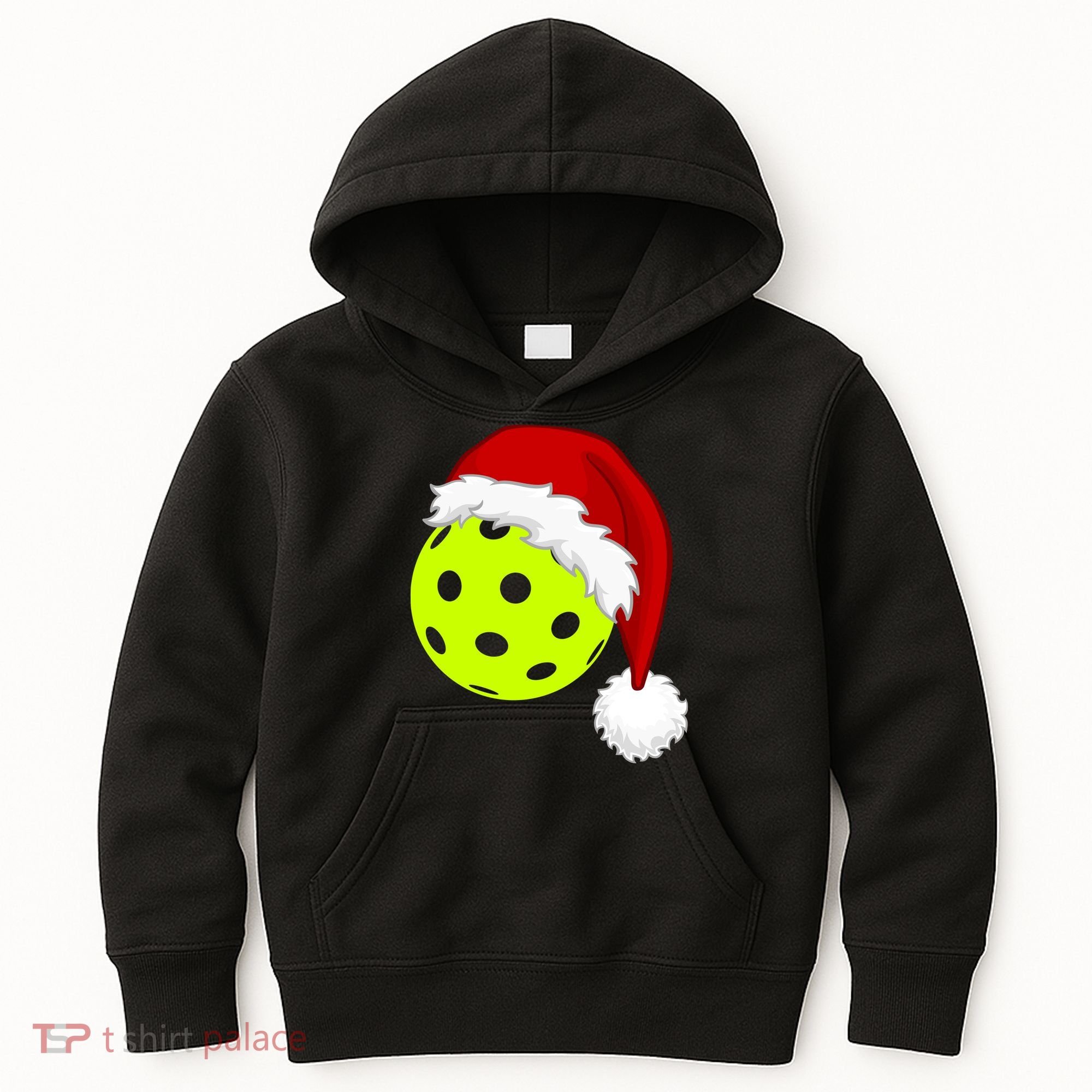 Pickleball Christmas Sana Hat Kids Hoodie