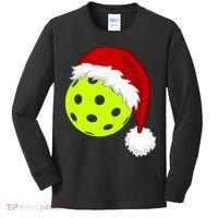 Pickleball Christmas Sana Hat Kids Long Sleeve Shirt thumb 0