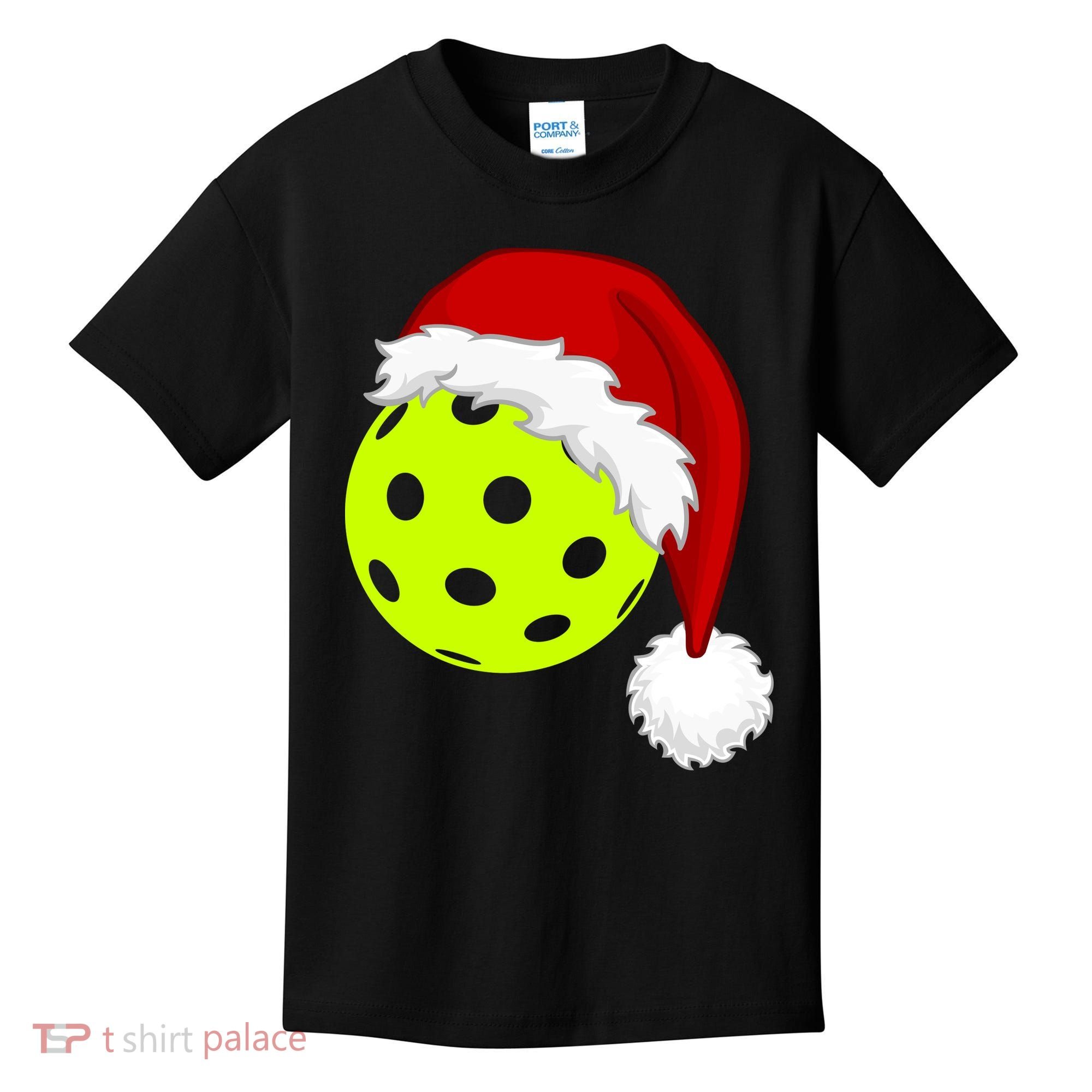 Pickleball Christmas Sana Hat Kids T-Shirt