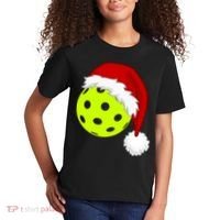 Pickleball Christmas Sana Hat Kids T-Shirt thumb 2