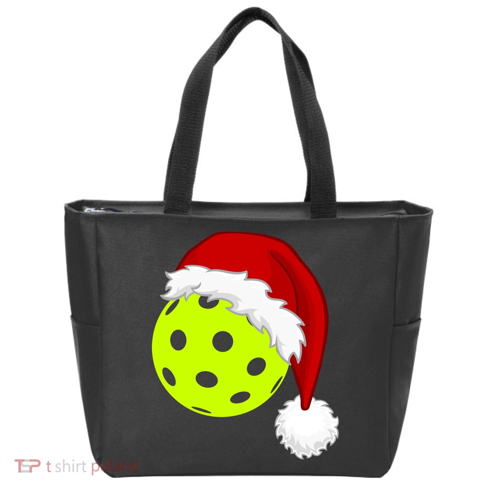 Pickleball Christmas Sana Hat Tote Bag