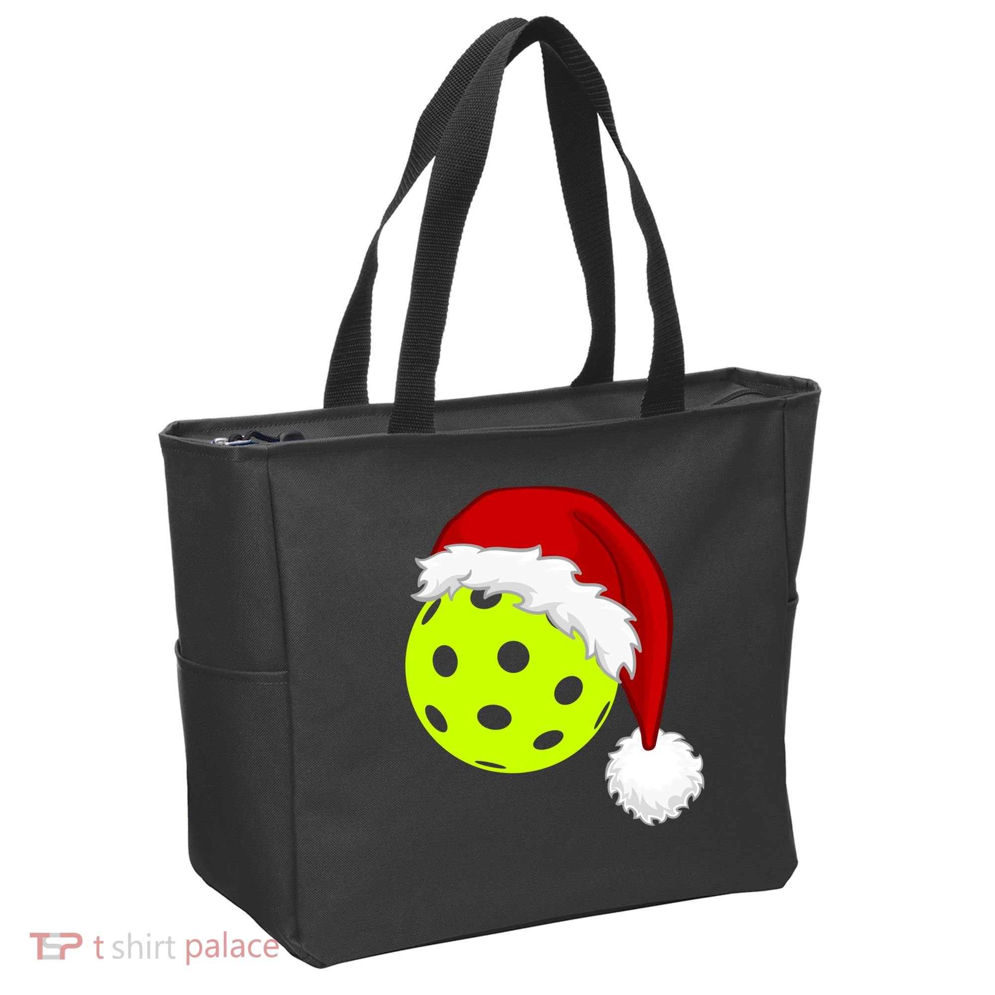 Pickleball Christmas Sana Hat Tote Bag