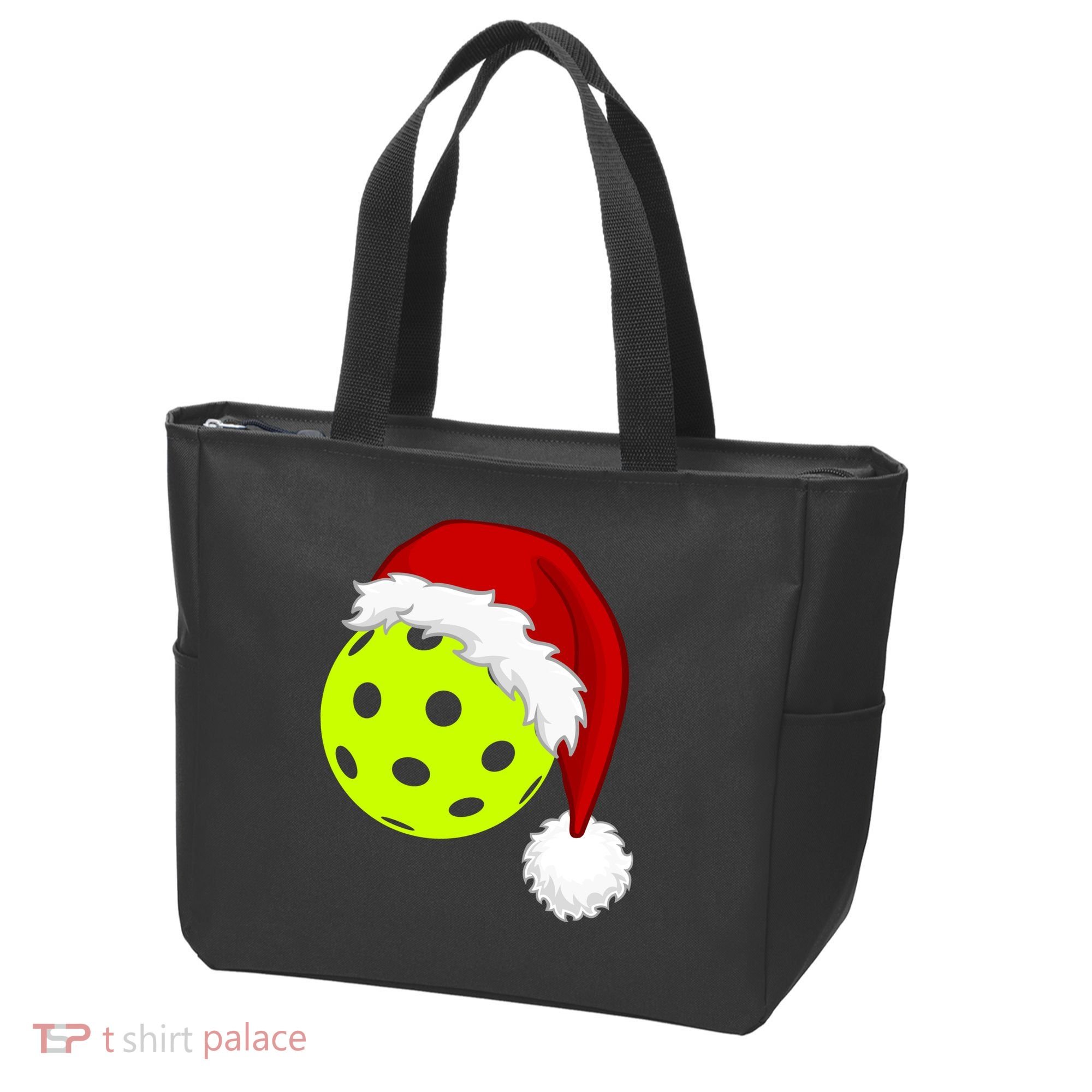 Pickleball Christmas Sana Hat Tote Bag