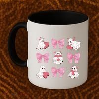 Pink Coquette Spooky Girly Halloween Coffee Mug thumb 2