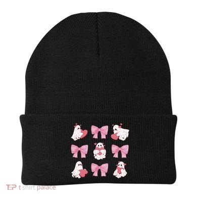 Pink Coquette Spooky Girly Halloween Beanie
