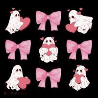 Pink Coquette Spooky Girly Halloween Ornament thumb 1