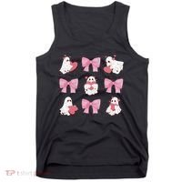 Pink Coquette Spooky Girly Halloween Tank Top thumb 0