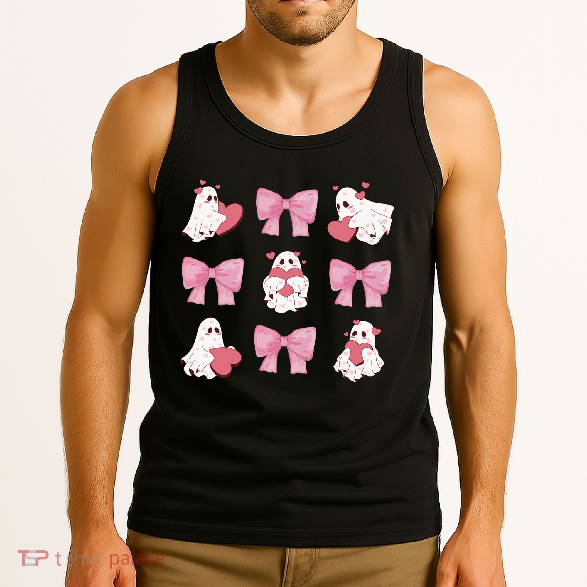 Pink Coquette Spooky Girly Halloween Tank Top