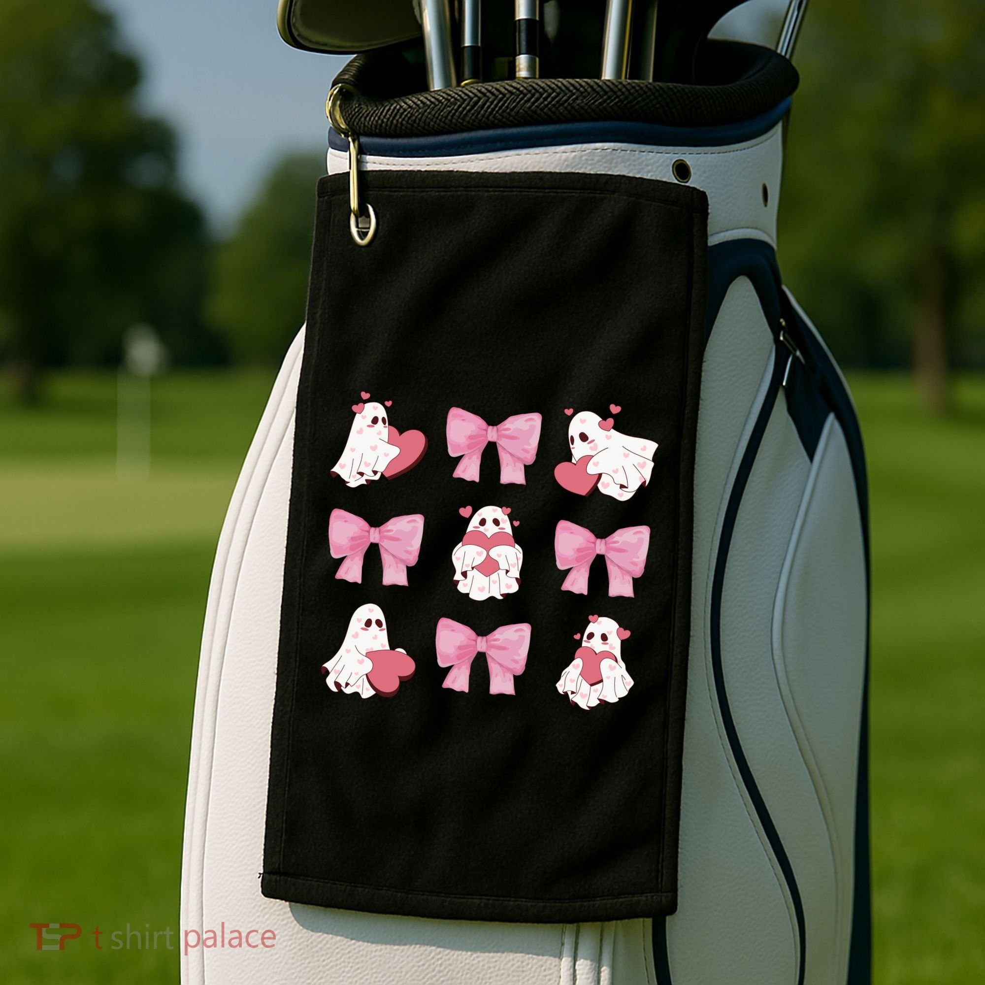 Pink Coquette Spooky Girly Halloween Golf Towel