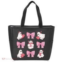 Pink Coquette Spooky Girly Halloween Tote Bag thumb 0