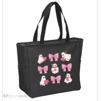 Pink Coquette Spooky Girly Halloween Tote Bag thumb 2