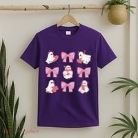Pink Coquette Spooky Girly Halloween T-Shirt thumb 2