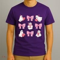 Pink Coquette Spooky Girly Halloween T-Shirt thumb 3