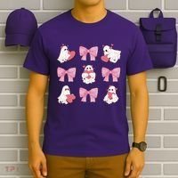 Pink Coquette Spooky Girly Halloween T-Shirt thumb 6