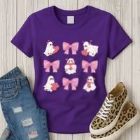 Pink Coquette Spooky Girly Halloween Women's T-Shirt thumb 3