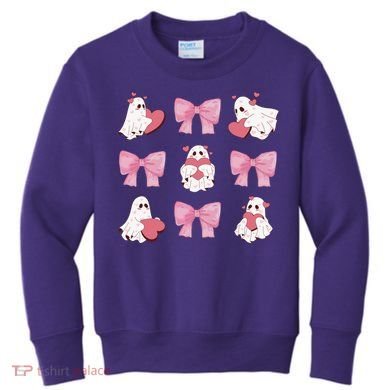 Pink Coquette Spooky Girly Halloween Kids Sweatshirt