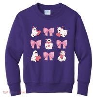 Pink Coquette Spooky Girly Halloween Kids Sweatshirt thumb 0