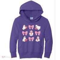 Pink Coquette Spooky Girly Halloween Kids Hoodie thumb 0