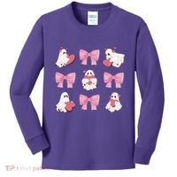 Pink Coquette Spooky Girly Halloween Kids Long Sleeve Shirt thumb 0