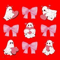 Pink Coquette Spooky Girly Halloween Santa Hat thumb 1