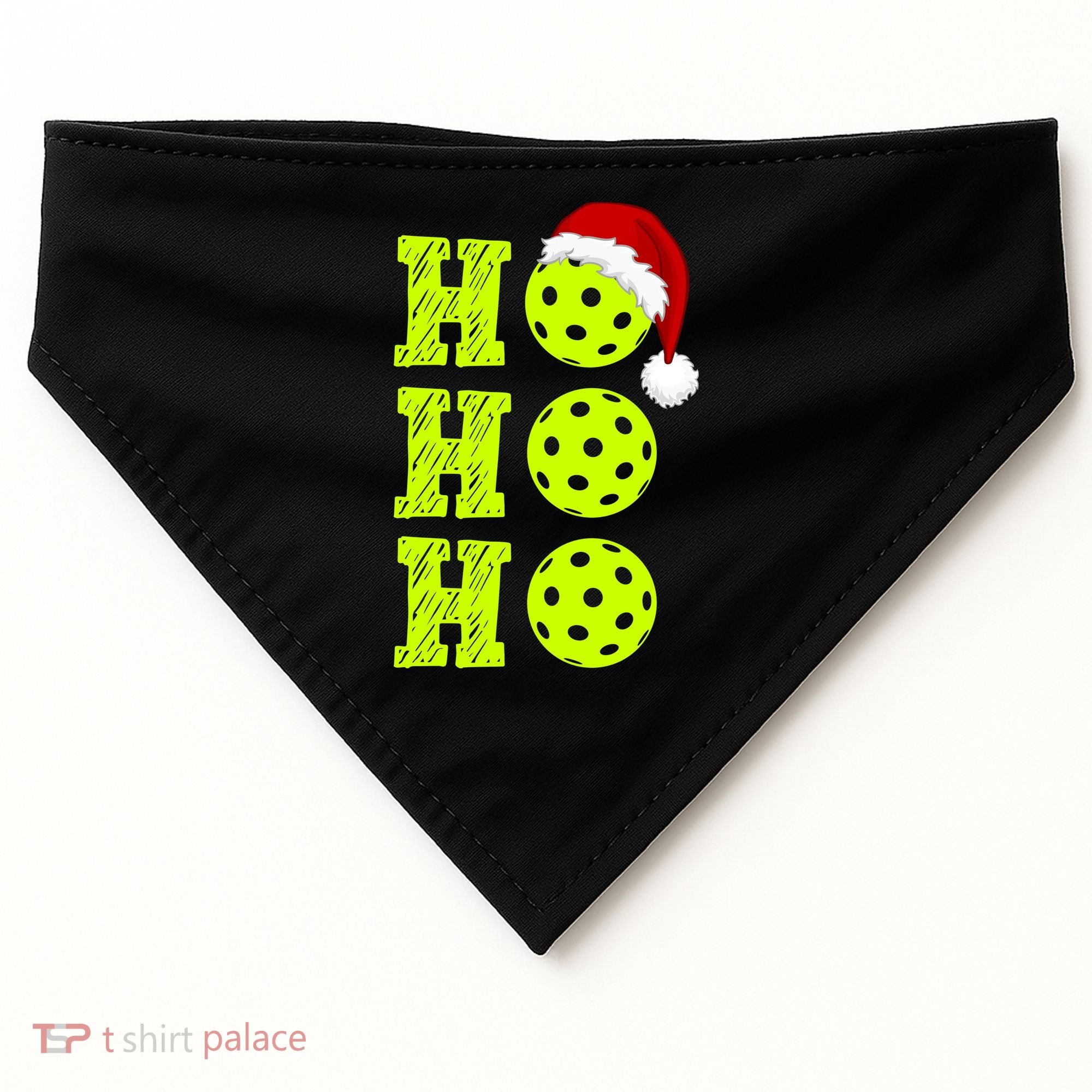 Pickleball Christmas Sana Ho Ho Ho USA-Made Doggie Bandana