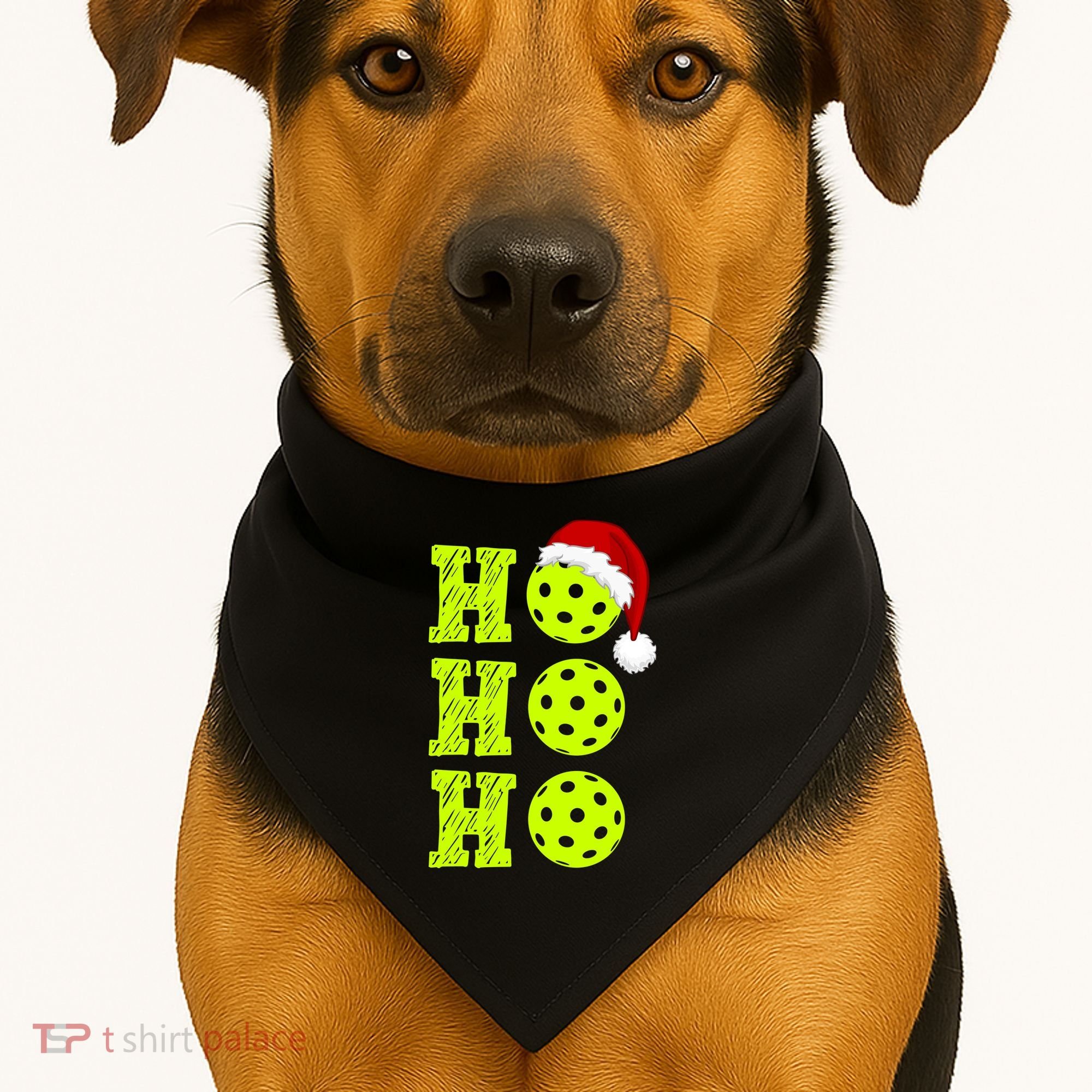 Pickleball Christmas Sana Ho Ho Ho USA-Made Doggie Bandana