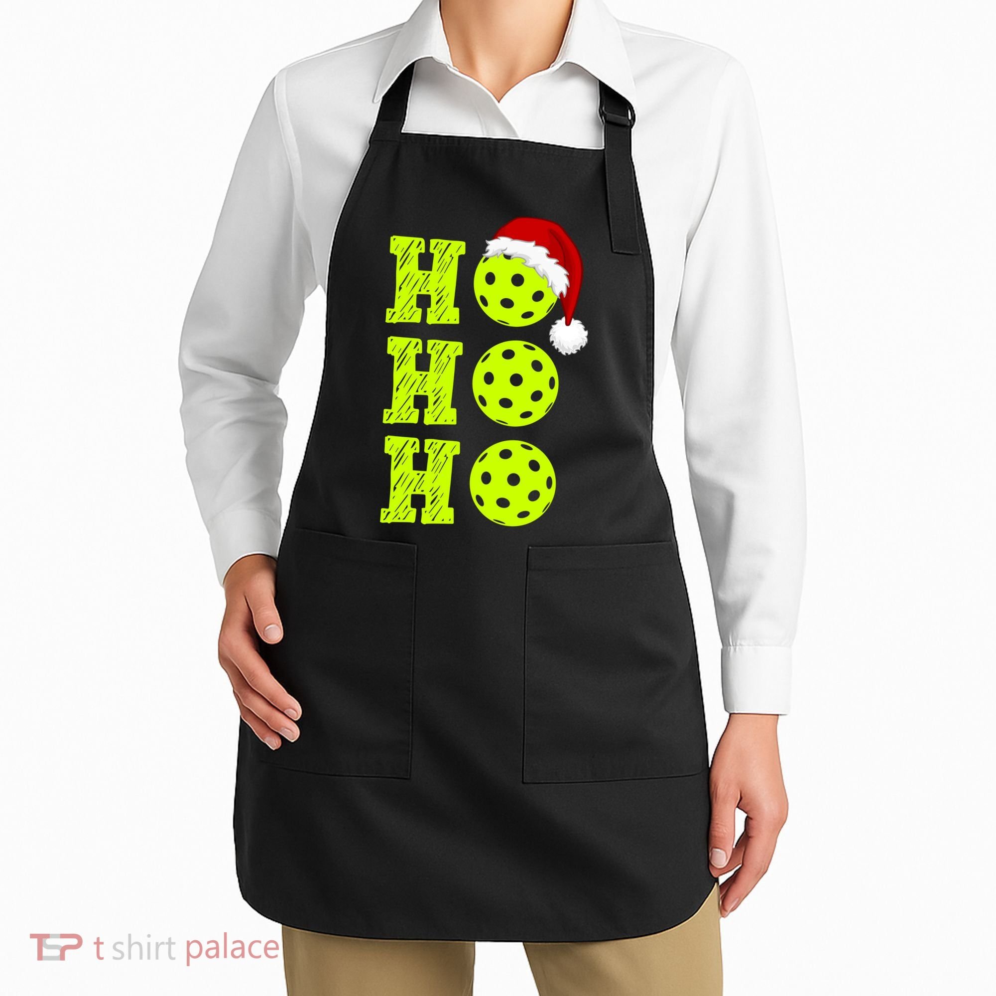 Pickleball Christmas Sana Ho Ho Ho Apron