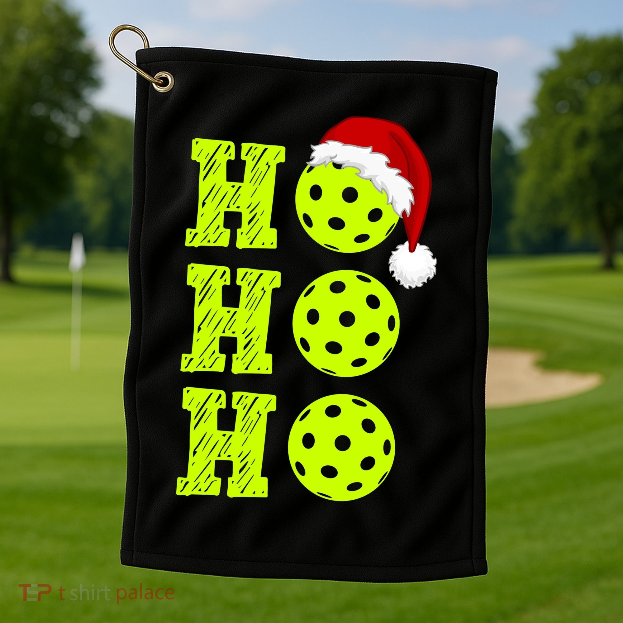 Pickleball Christmas Sana Ho Ho Ho Golf Towel