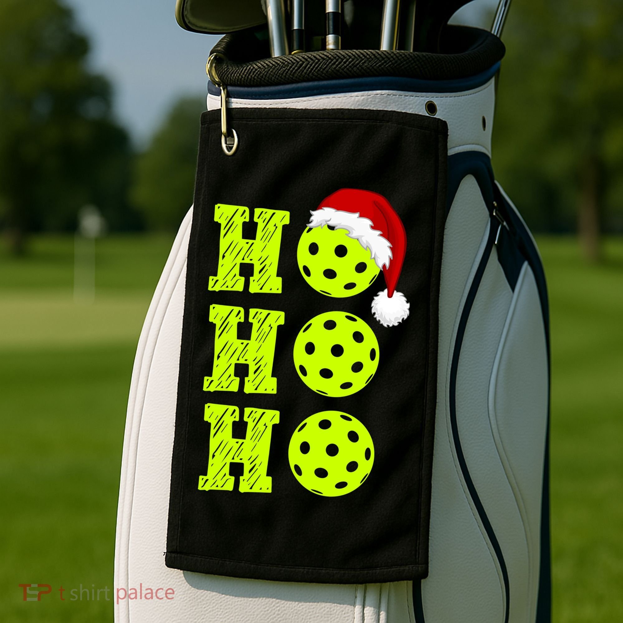 Pickleball Christmas Sana Ho Ho Ho Golf Towel