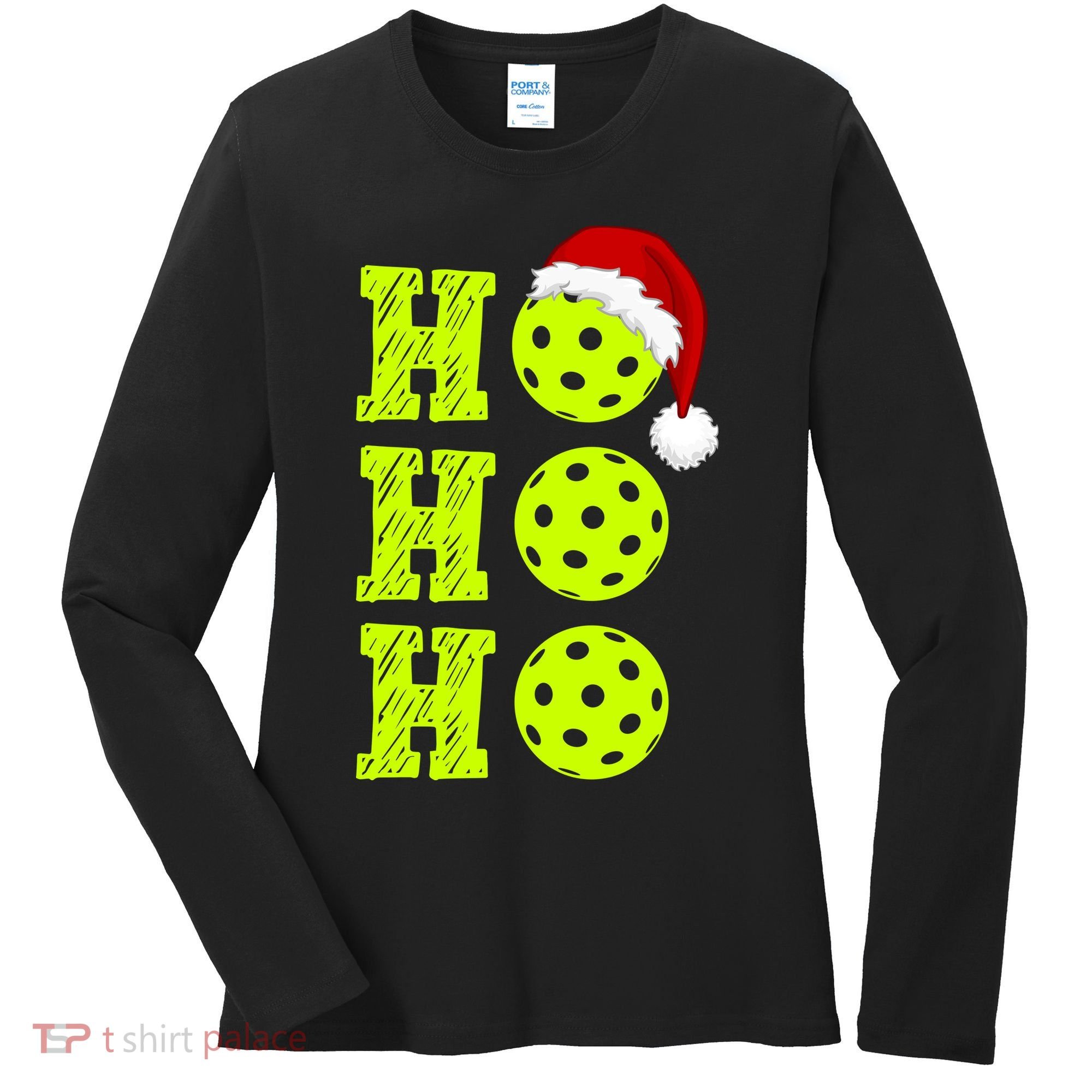 Pickleball Christmas Sana Ho Ho Ho Women's Long Sleeve Shirt